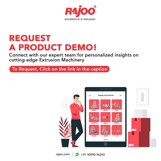 Unlock the Future of Extrusion with a Personalized Product Demo! Connect with our team of experts to explore the latest in cutting-edge Extrusion Machinery.<br />Don't miss out.<br /><br />To Request a demo, go to<br />https://rajoo.com/request_a_demo.html<br /><br />#ExtrusionMachinery #RajooEngineers #PlasticMachinery