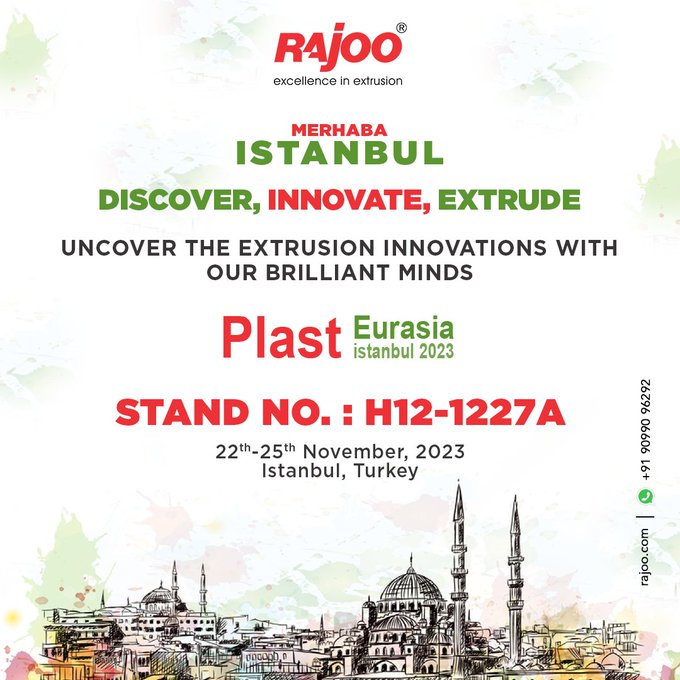 Discover the future of plastics at PLAST Eurasia 2023! Join us to witness groundbreaking innovations and be part of the progress in plastic manufacturing.<br /><br />#PlastikİstanbulFuarı2023 #PlastikSanayi #TüyapFuar  #extrusion #RajooEngineers #PlasticMachinery #Machines #PlasticIndustry