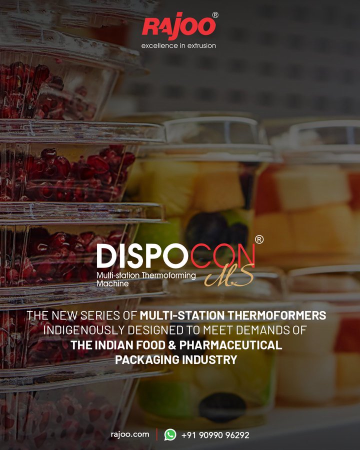 DISPOCON MS, the pinnacle of thermoforming innovation tailored specifically for the dynamic needs of the Indian food and pharmaceutical packaging industry. <br /><br />#Thermoforming #Innovation #IndianPackaging #Industry #FoodPackaging #Excellence #RajooEngineers #Rajkot #PlasticMachinery