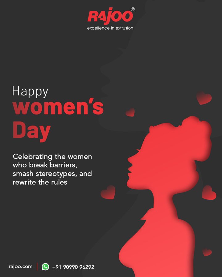 Happy International Women's Day to all the trailblazers rewriting the rules and inspiring generations to come!<br /><br />#InternationalWomensDay #WomensRights #GenderEquality #EmpowerWomen #IWD2024  #InvestInWomen #RajooEngineers #Rajkot #PlasticMachinery #Machines #PlasticIndustry