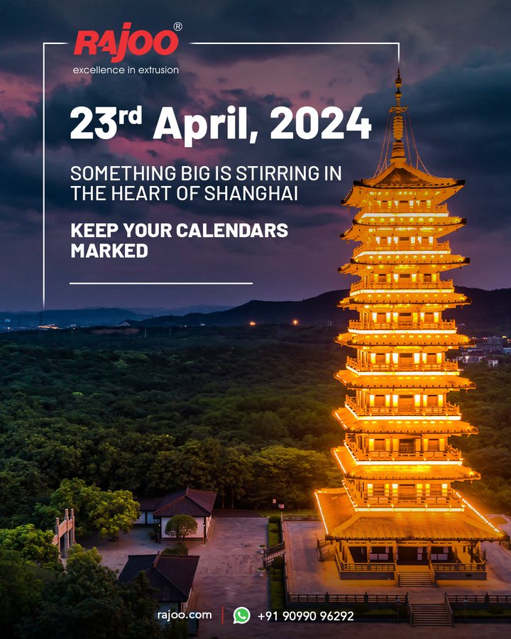 Get ready for a groundbreaking revelation in the heart of Shanghai! Mark your calendars as our extrusion company prepares to astound at the upcoming expo.<br />Stay tuned for the unveiling of innovation.<br /><br />#StayTuned #GetReady #SaveTheDate #Precision #Excellence #RajooEngineers #Rajkot