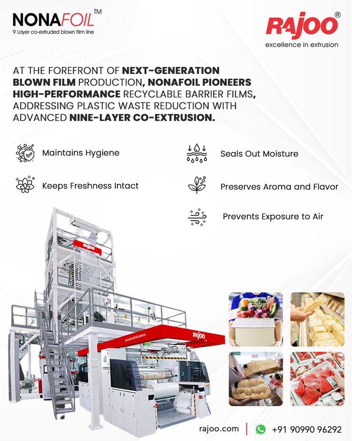 Rajoo Engineers, through its revolutionary Nonafoil technology, leads the way in next-generation blown film production.<br /><br />#Nonafoil #Excellenceinextrusion #Rajooengineers #blownfilmlines #rajkot