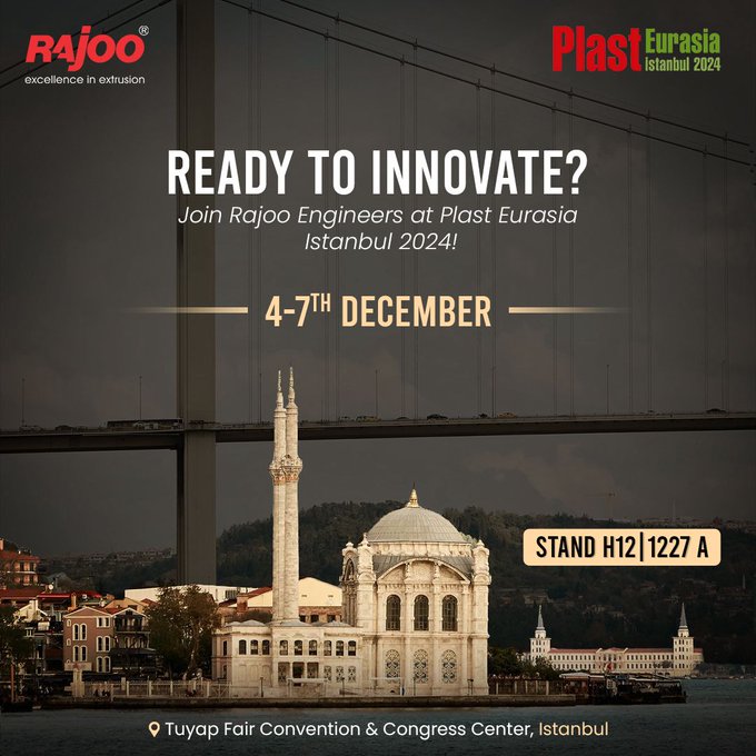 We’re showcasing our latest advancements in extrusion technology, designed to meet the demands of modern packaging with innovative, sustainable solutions.<br /><br />🗓️December 4-7<br />📍Stand H12|1227 A <br />Tuyap Fair Convention & Congress Center, Istanbul<br /><br />#RajooEngineers #PlastEurasia2024