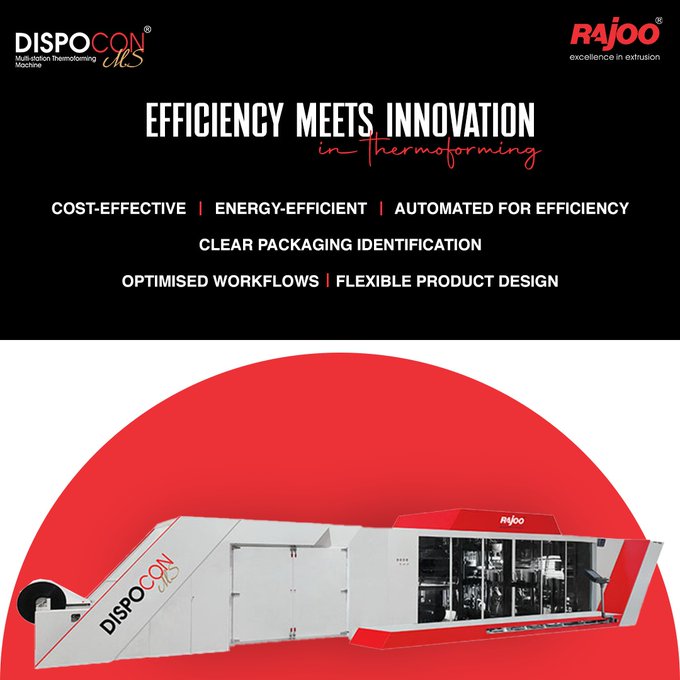 DispoCon-MS (Multistation Thermoformer) goes beyond high production capabilities. Gain a competitive advantage with advanced thermoforming technology that elevates your business to new heights.<br /><br />#DispoconMS #RajooEngineers #ExcellenceinExtrusion #Rajkot