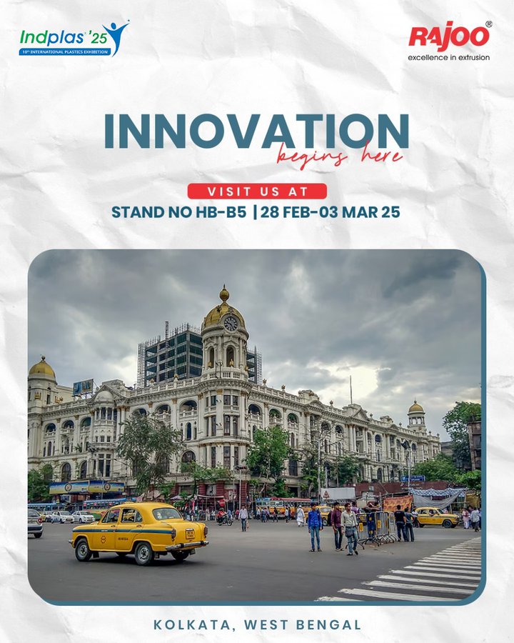 Exciting things await at Stand HB-B5! Visit us at the Kolkata Expo from 28th Feb to 03rd Mar and discover groundbreaking solutions that redefine packaging. <br />See you there! <br /><br />#Indplas #Kolkata #excellenceinextrusion #RajooEngineers #Rajkot